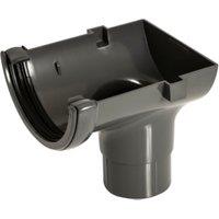 FloPlast 112mm Anthracite Grey Half Round Gutter Stop End Outlet