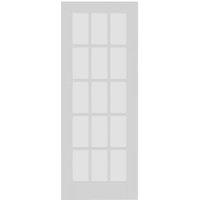 Wickes Canterbury 15 Light White Primed Solid Core Door - 1981 x 838mm