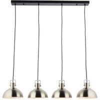 Saxby Kella Four Light LED Bar Pendant - Satin Nickel & Matt Black