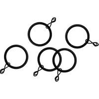 Matt Black 19mm Metal Curtain Rings - Pack of 10