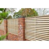 Forest Garden Double Slatted Fence Panel - 1800 x 910mm - 6 x 3ft - Pack of 4