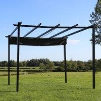 Charles Bentley Steel Pergola Gazebo - Grey