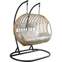 Charles Bentley Double Hanging Garden Swing Chair - Natural