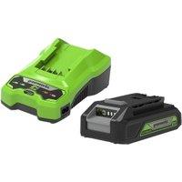 Greenworks 24V 2Ah Lithium Battery Charger Kit