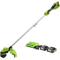 Greenworks Cordless Line Trimmer with 2 x Batteries & Charger