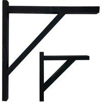 Black Timber Frame Bracket Pair - 300 x 270mm