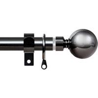 Wickes 16/19mm Extendable Metal Curtain Pole - Black Nickel (1.2 - 2.1m)
