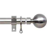 Wickes 16/19mm Extendable Metal Curtain Pole Stainless Steel (2.1 - 3.6m)