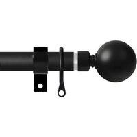 Wickes 16/19mm Extendable Metal Curtain Pole - Matt Black (1.2 - 2.1m)