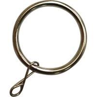 Stainless Steel Effect 19mm Metal Curtain Rings - Pack of 10