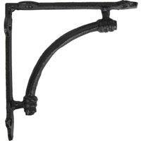 Rustic Arch Black Shelf Bracket - 270 x 270mm