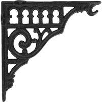 Roman with Hook Black Shelf Bracket - 270 x 270mm
