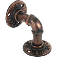 Pipe L Shape Antique Copper Shelf Bracket - 80 x 80mm