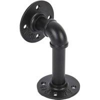 Pipe L Shape Black Shelf Bracket - 80 x 150mm