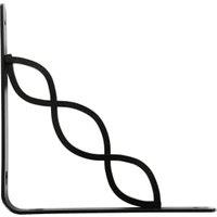 Twin Curve Ellipse Black Shelf Bracket - 150 x 150mm
