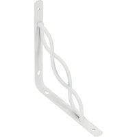 Twin Curve Ellipse White Shelf Bracket - 150 x 150mm