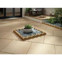 Marshalls Saxon Textured Buff Paving Slab - 600 x 600 x 35mm - Pack of 30