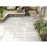 Marshalls Indian Sandstone Riven Grey Multi Paving Slab - 600 x 600 x 22mm - Pack of 38