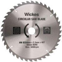 Wickes 40 Teeth Tct Circular Saw Blade - 254mm x 30mm