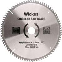 Wickes 80 Teeth Tct Circular Saw Blade - 254mm x 30mm