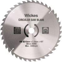 Wickes 40 Teeth Tct Circular Saw Blade - 315mm x 30mm