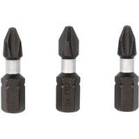 Wickes Impact Screwdriver Bit PH2 - 25mm - Pack of 3
