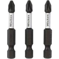 Wickes Impact Screwdriver Bit PZ2 - 50mm - Pack of 3