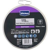 Wickes Multi Materials Cutting Discs 115mm - Pack of 10