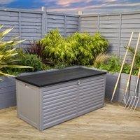 Charles Bentley Grey & Black Large Outdoor Plastic Storage Box - 490L