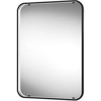 Kuto Rectangular Floating Edge Matt Black LED Mirror - 700 x 500mm