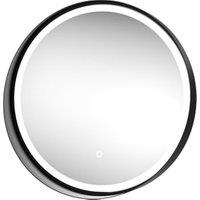 Sensio Byron Colour Changing Matt Black Round LED Mirror - 600mm
