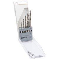 Bosch 2608595525 Hex Shank 5 Piece HSS Brad Point Wood Drill Bit Set - 2, 3, 4, 5, 6mm