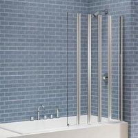 Nexa By Merlyn 6mm Chrome Fast Seal 5 Panel Bath Screen - 1500 x 1000mm