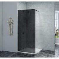 Nexa By Merlyn 8mm Black Frameless Tinted Glass Wet Room Shower Screen Only - 2015 x 1000mm