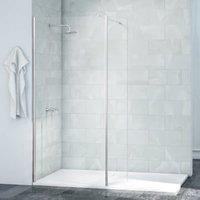 Nexa By Merlyn 8mm Chrome Frameless Swivel Wet Room Shower Panel Only - 2015 x 200mm