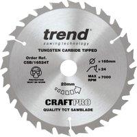 Trend CSB/16524T 24 Teeth Thin Cut Craft Circular Saw Blade - 165 x 20mm