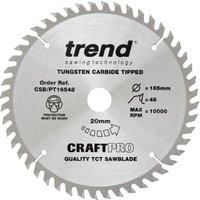 Trend CSB/PT16548 48 Teeth Extra Fine Finish Craft Plunge Saw Blade - 165 x 20mm