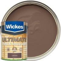 Wickes Ultimate Shed & Fence Stain - Light Brown - 5L
