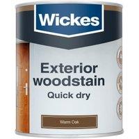 Wickes Exterior Quick Dry Woodstain - Warm Oak - 750ml