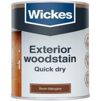 Wickes Exterior Quick Dry Woodstain - Brown Mahogany - 750ml