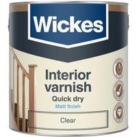 Wickes Quick Dry Interior Matt Varnish - Clear - 2.5L