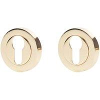 Wickes Polished Brass Euro Escutcheon - 51mm