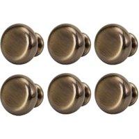 Wickes Circle Antique Brass Cabinet Knob - 30mm - Pack of 6