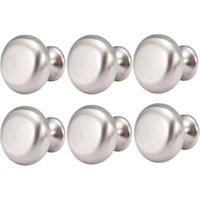 Wickes Circle Satin Nickel Cabinet Knob - 30mm - Pack of 6