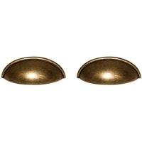 Wickes Cup Antique Brass Cabinet Handle - 80mm - Pack of 2