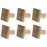 Wickes Square Antique Brass Cabinet Knob - 30mm - Pack of 6
