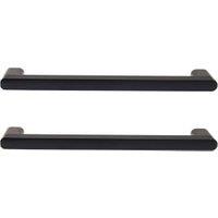 Wickes Flat Pearl Black Cabinet Handle - 140mm - Pack of 2