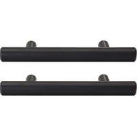 Wickes T-Bar Black Cabinet Handle - 115mm - Pack of 2