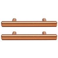 Wickes T-Bar Rose Gold Cabinet Handle - 115mm - Pack of 2
