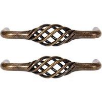 Wickes Birdcage Antique Brass Cabinet Handle - 105mm - Pack of 2